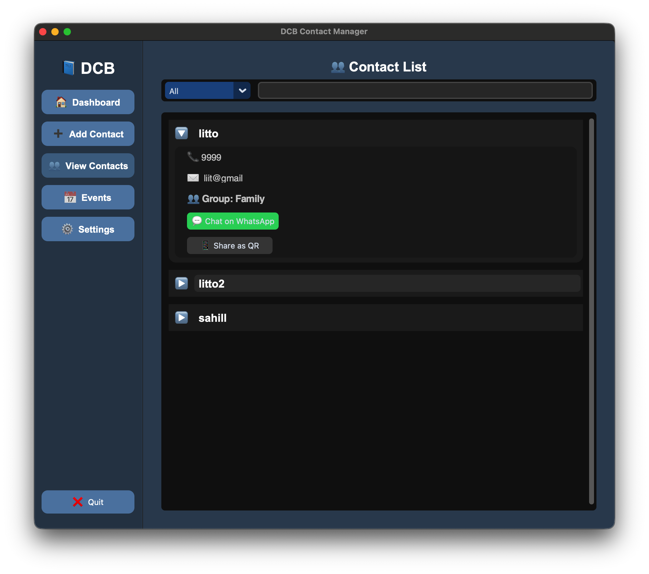 Digital contact book